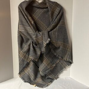 Plaid Fringe Blanket Scarf